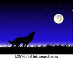 Wolf and moon Wolf and moon