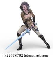 3d, כ.ג., השבה, של, לוחם, אישה