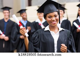 african american female graduate at ceremony african american female graduate at ceremony
