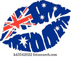 Australia flag kiss Australia flag kiss