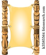 Blank invitation in Hawaii style