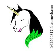 Feminine cartoon unicorn head Feminine cartoon unicorn head