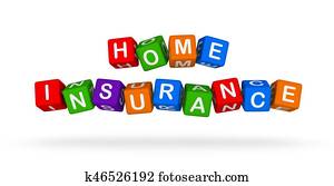 Home Insurance Colorful Sign. Multicolor Toy Blocks.