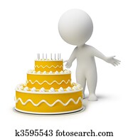 3d small people - birthday cake 3d small people - birthday cake