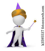 3d, קטן, אנשים, -, קוסם