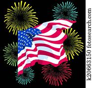 4. july, fahne 4. july, fahne