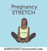 A Diverse African American Young Lady doing her Pregnancy Exercise and Yoga Workouts A Diverse African American Young Lady doing her Pregnancy Exercise and Yoga Workouts