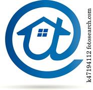 an, e-mail, logo, symbol, -, haus, idee an, e-mail, logo, symbol, -, haus, idee