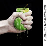 apple and hand apple and hand