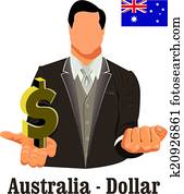 australia, national, währung, austral