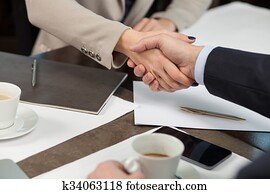 Cheerful colleagues are ready to sign a contract