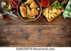 galinha grelhada, pernas