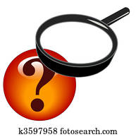 magnifying glass on question mark magnifying glass on question mark