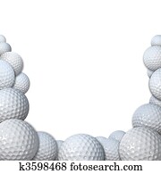 Many Golfballs as Golf Sports Border copy space Many Golfballs as Golf Sports Border copy space
