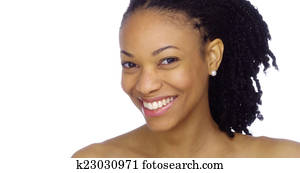schön, negerin, lächeln