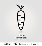 simple outline carrot icon simple outline carrot icon