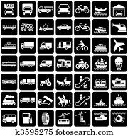 transporte, iconos