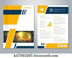 Vector modern brochure with blue yellow design Vector modern brochure with blue yellow design