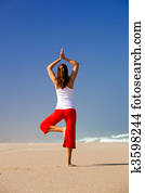 Young woman making Yoga