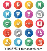 של השיניים, דירה, צבע, איקונים