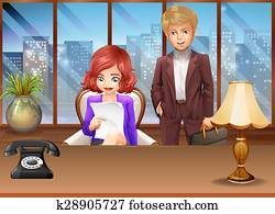 Business couple in an office