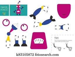 Cut and glue paper toy. Preschool kids vector educational worksheet Cut and glue paper toy. Preschool kids vector educational worksheet