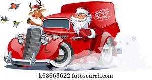 karikatur, früher, weihnachten, kleintransport, freigestellt, wei?, hintergrund karikatur, früher, weihnachten, kleintransport, freigestellt, wei?, hintergrund