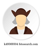 Man wearing in Christopher Columbus costume icon