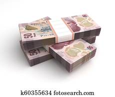pila, de, pesos mexicanos