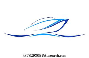 rasen boot, logo, icon,, vektor, abbildung rasen boot, logo, icon,, vektor, abbildung