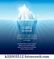 realistisch, eisberg, auf, wasser realistisch, eisberg, auf, wasser
