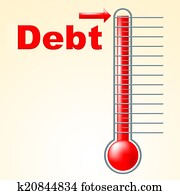 Thermometer Credit Indicates Debit Card And Banking