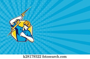 כרטיס ביקור, חשמלאי, עובד של בניה, ראטרו