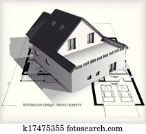 Architecture Model House On Top Of Blueprints Architecture Model House On Top Of Blueprints