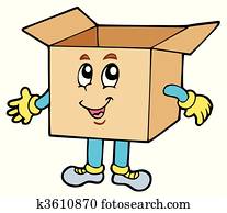 Cartoon cardboard box
