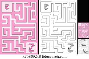 Easy alphabet maze - letter Z Easy alphabet maze - letter Z