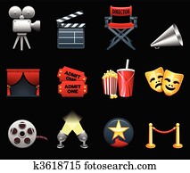 Film and movies industry icon collection Film and movies industry icon collection