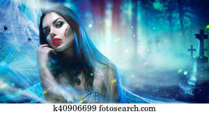 Halloween vampire woman portrait Halloween vampire woman portrait