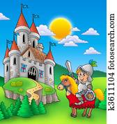 Knight on horse with castle Knight on horse with castle