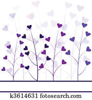 Love purple forest , hearts foliage Love purple forest , hearts foliage