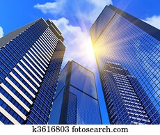 Modern business buildings Modern business buildings