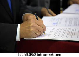 signing the document
