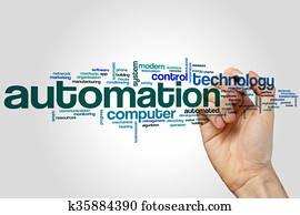 automação, palavra, nuvem