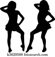 boldog, árnykép, gyerekek