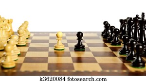 Chess pieces on board Chess pieces on board