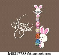Easter bunny with eggs Easter bunny with eggs