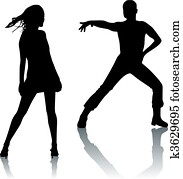Silhouette couple dance