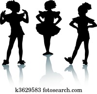 silhouette, enfants