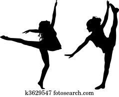 silhouette, sport, danse