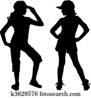 silueta, adolescente